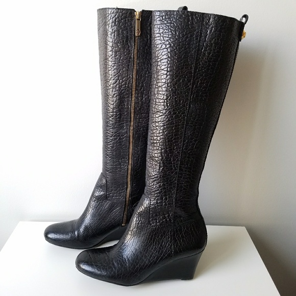 Tory Burch Shoes - Tory Burch | Dabney Pebbled Leather Wedge Boots